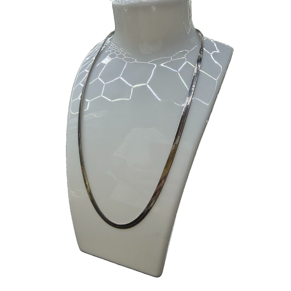 925 Silver Herringbone Necklace 18” 4mm 9 Grams
